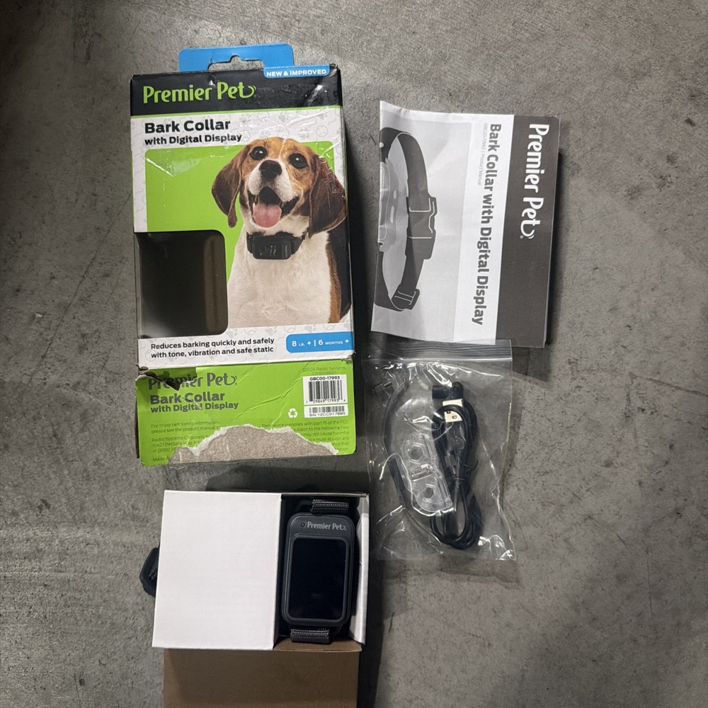 Premier Pet Bark Collar Digital Display - Reduces barking quickly & safely