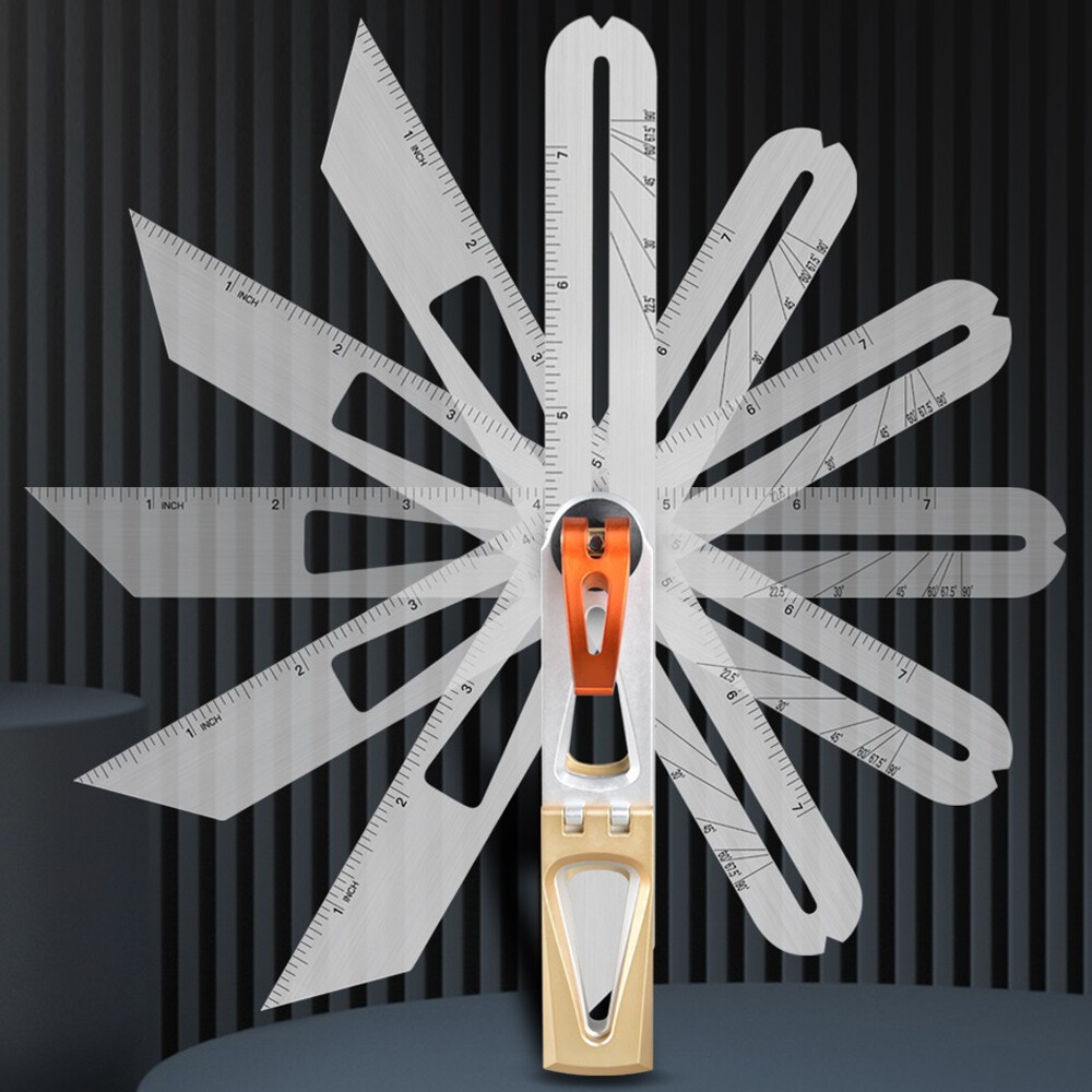 Heavy Duty T Shape Woodworking Scriber Ruler Multi-Purpose Angle Marking Tool [