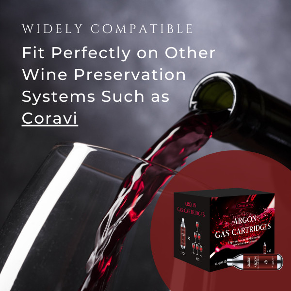 Argon Gas Capsules 10PCS for Coravin Wine Preservation System GreatWhip