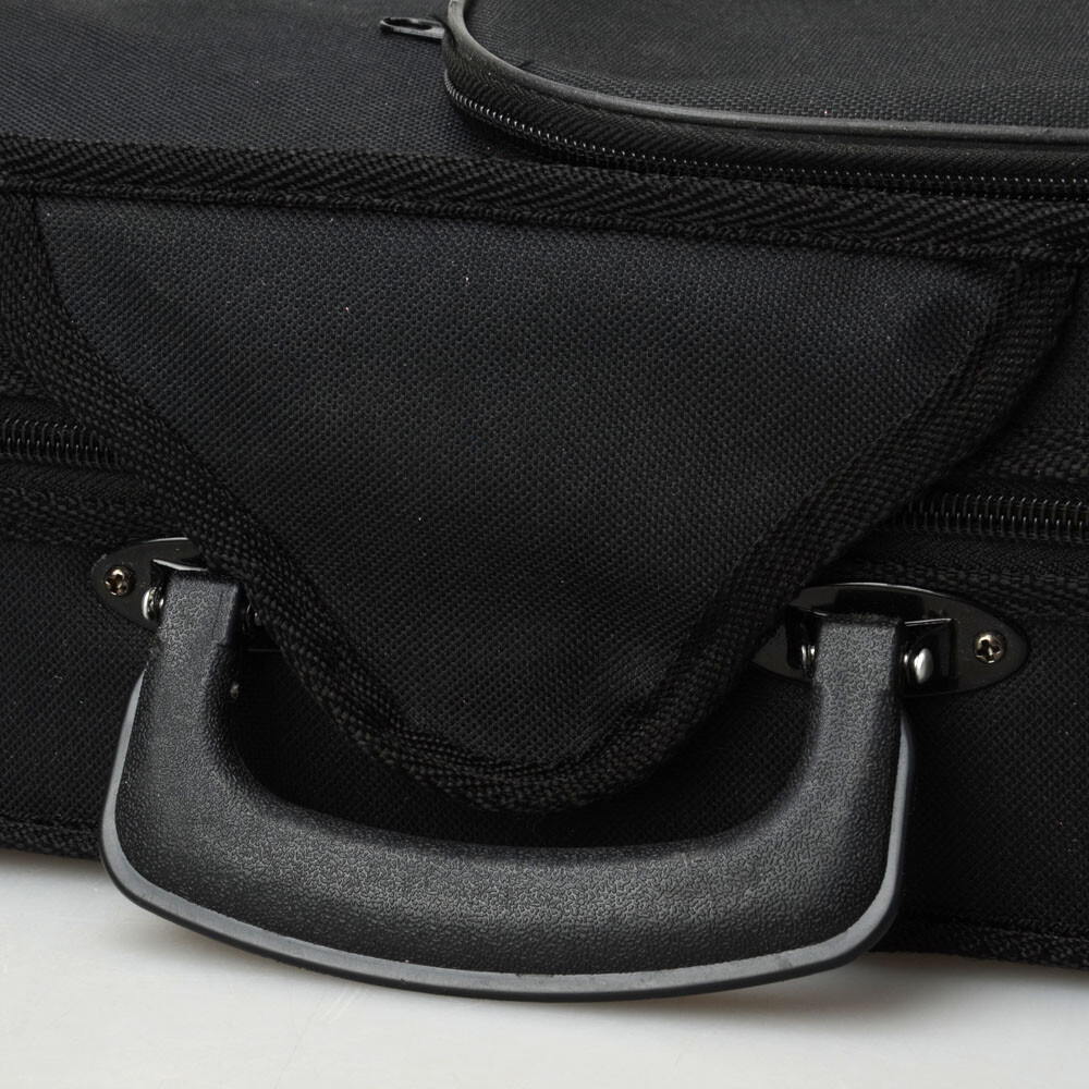 Durable Cloth Fluff Triangle Shape Case with Beige Lining for 4/4 Violin Black--