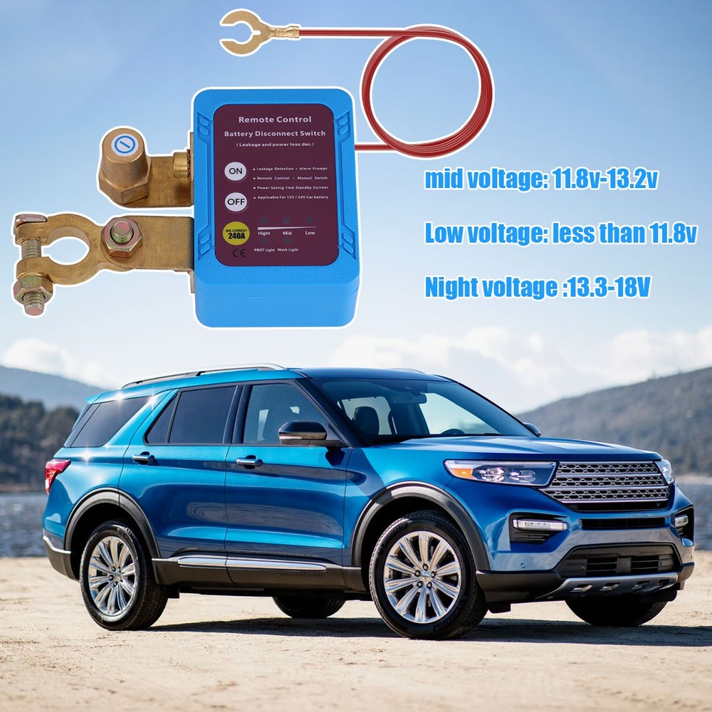 Remote Battery Disconnect Switch 12V 240A Battery Kill Switch for Auto RV ATV