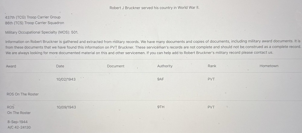 WW2 437th Troop Carrier Squadron / 12th Bombardment Group Dog Tag, APO 390 (3)