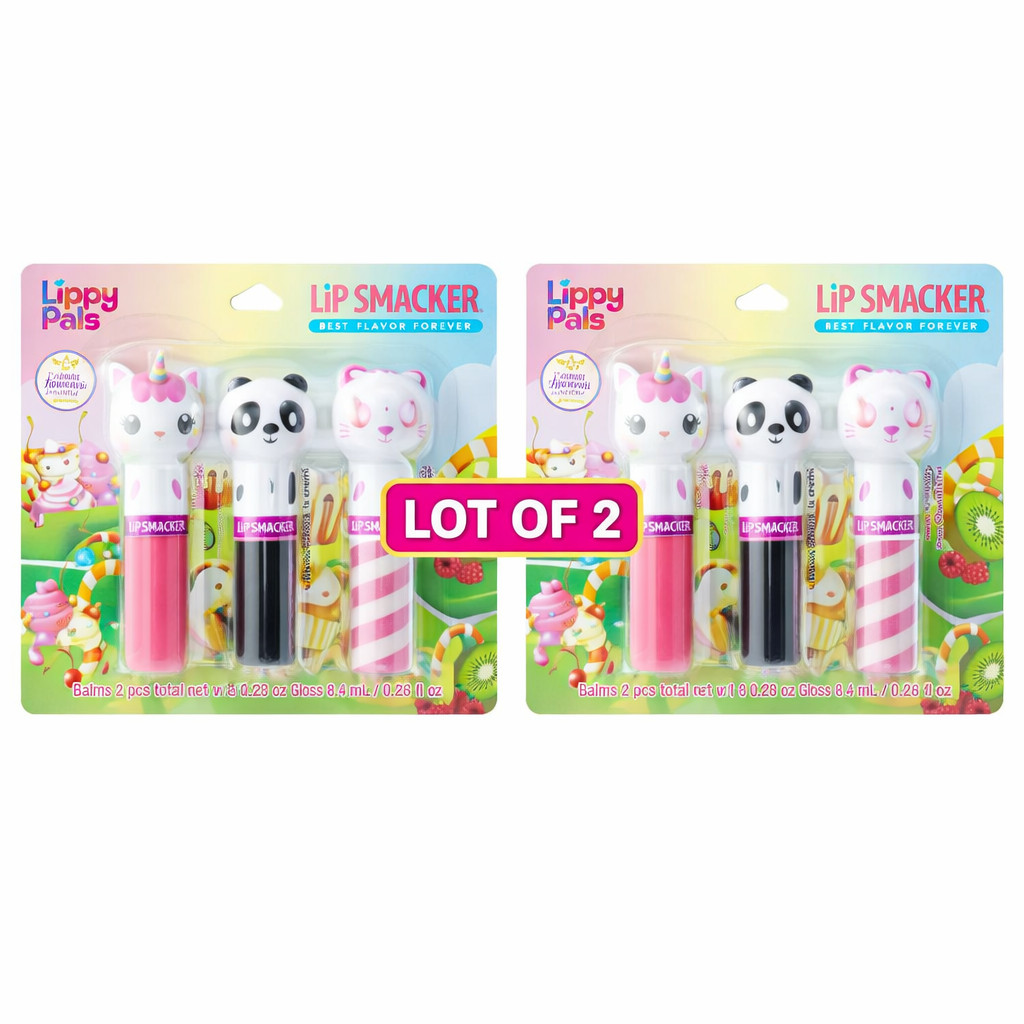 2 Pack Lip Smacker Lippy Pal Lip Balm - Unicorn/Panda/Kitten - 0.54oz