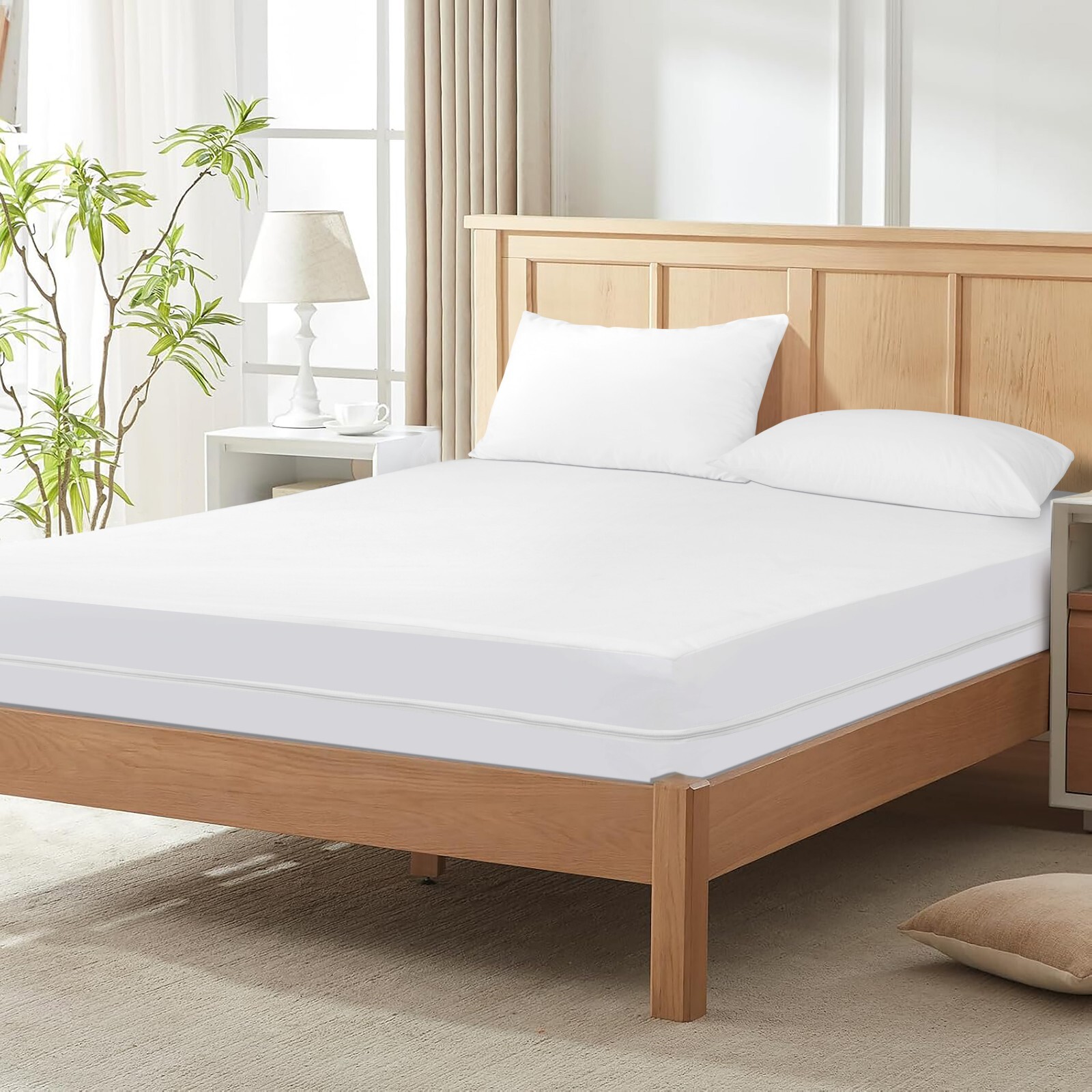 Zippered Mattress Encasement Waterproof Bed Bug Mattress Protector Cover Pad