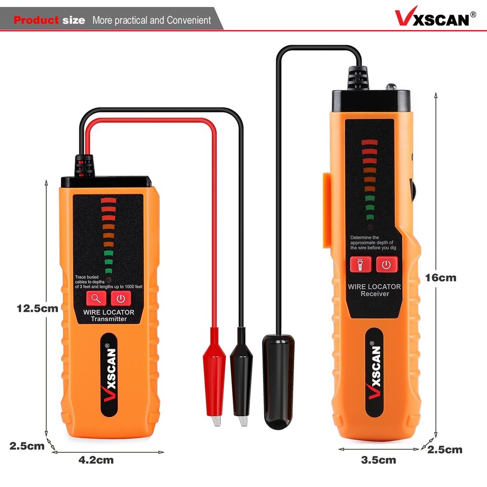 Underground Cable Wire Tracker Non-Destructive Locator With Earphone VXSCAN F04