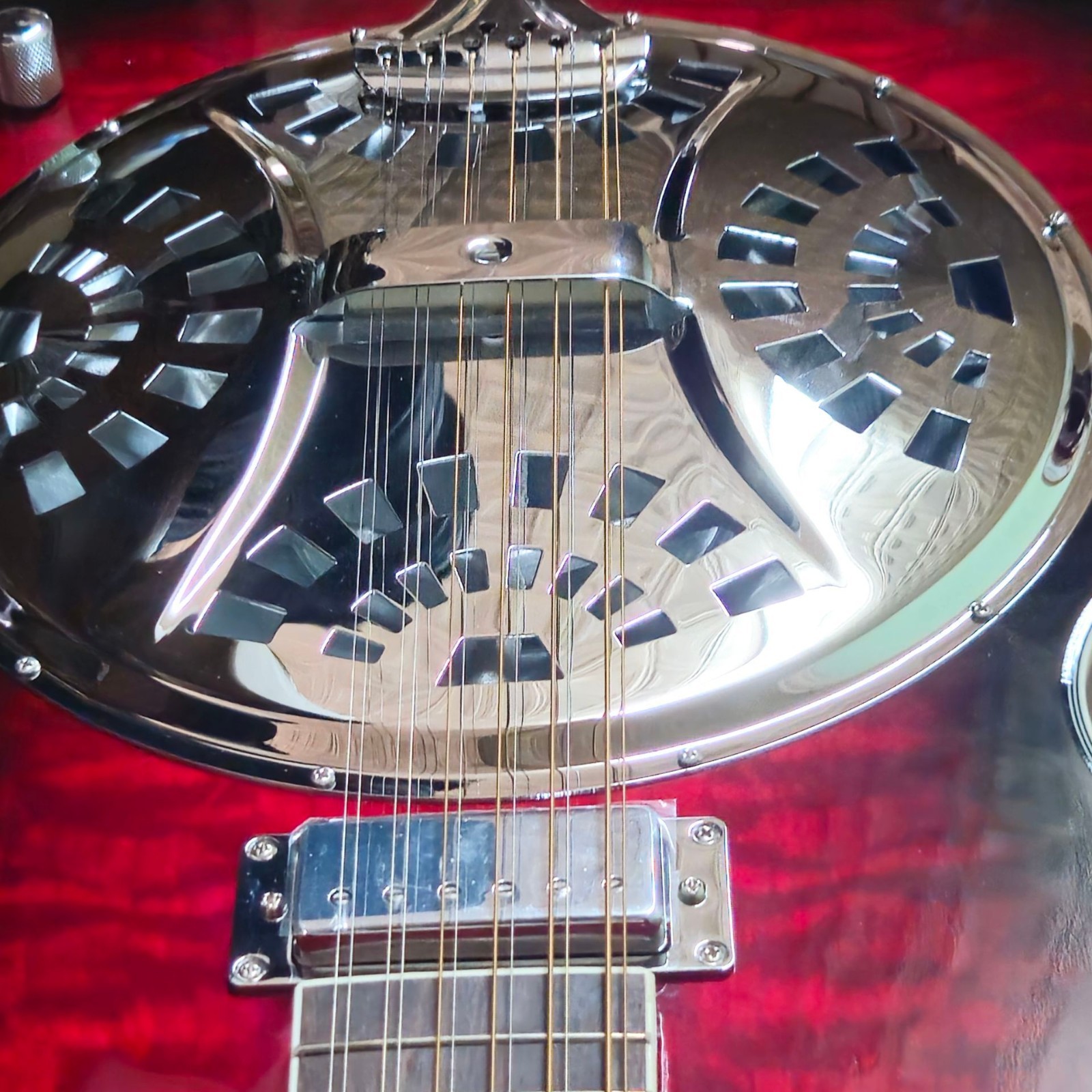 New 12 String Acoustic/Electric Guitar with Flamed Top-Great Playing Guitar