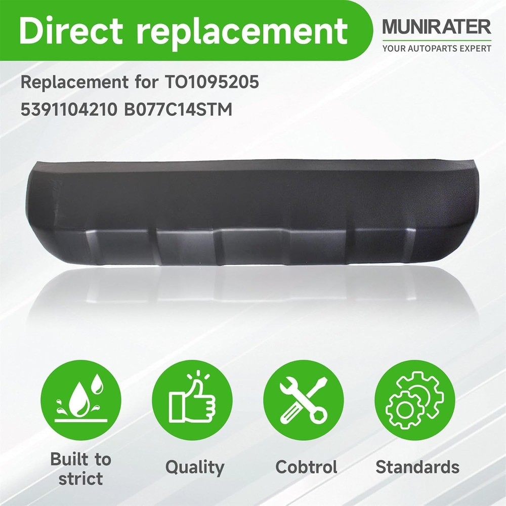 munirater Front Bumper Valance Lower Skid Plate Panel Black Replacement for 2016
