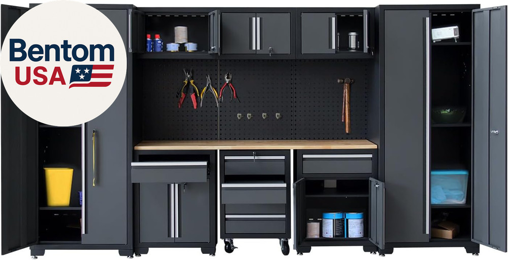 Garage Storage Cabinet System 9-Pcs Workshop Set Garage Cabinets and Storage Sys