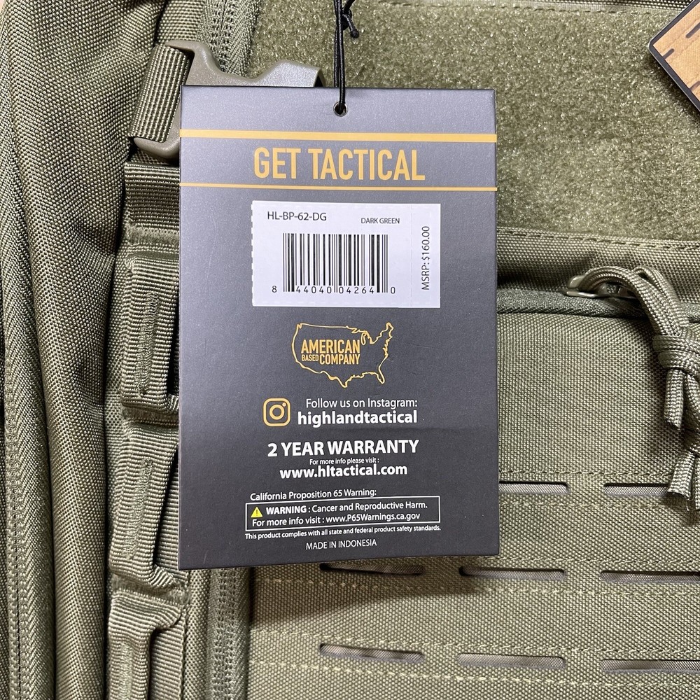 Highland Tactical Backpack - Foxtrot - Dark Green