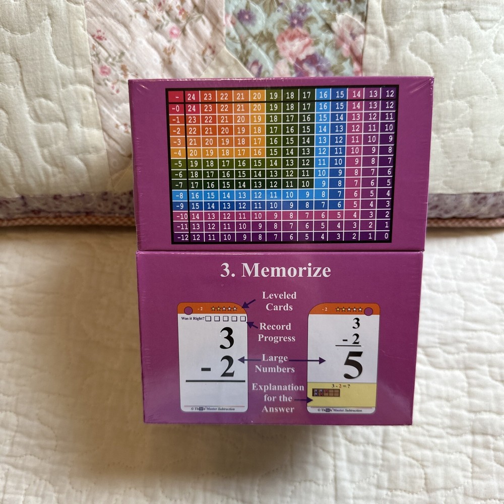 New THINK2MASTER Subtraction Flash Cards New Sealed