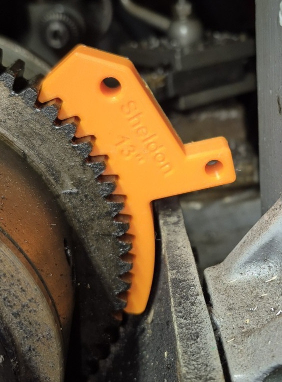 Sheldon 13" Lathe Spindle Lock Wedge Stop - Remove & Install Chuck - ORANGE