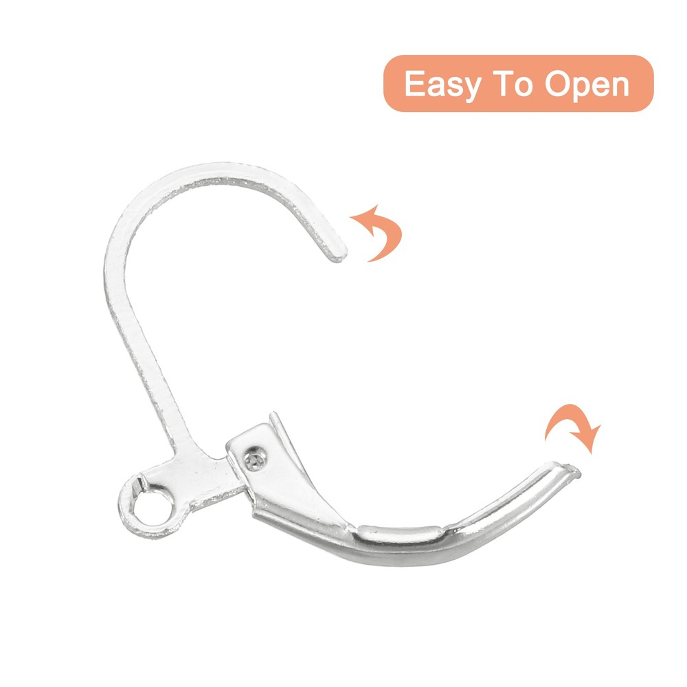 100Pcs LeverBack Earring Hooks French Ear Wire Earring Hook, Silver