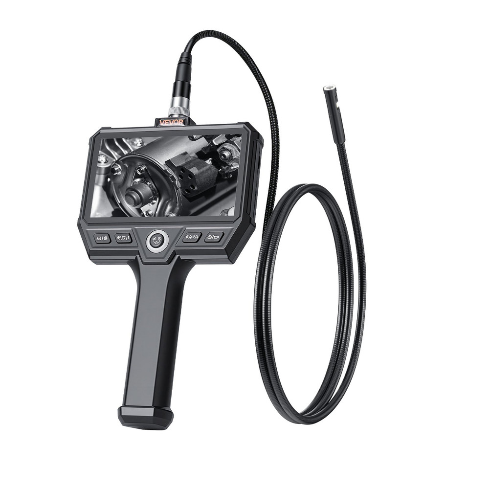 Triple Lens Endoscope 4.9FT Cable 5" Screen Borescope Camera IP67 w/ Light