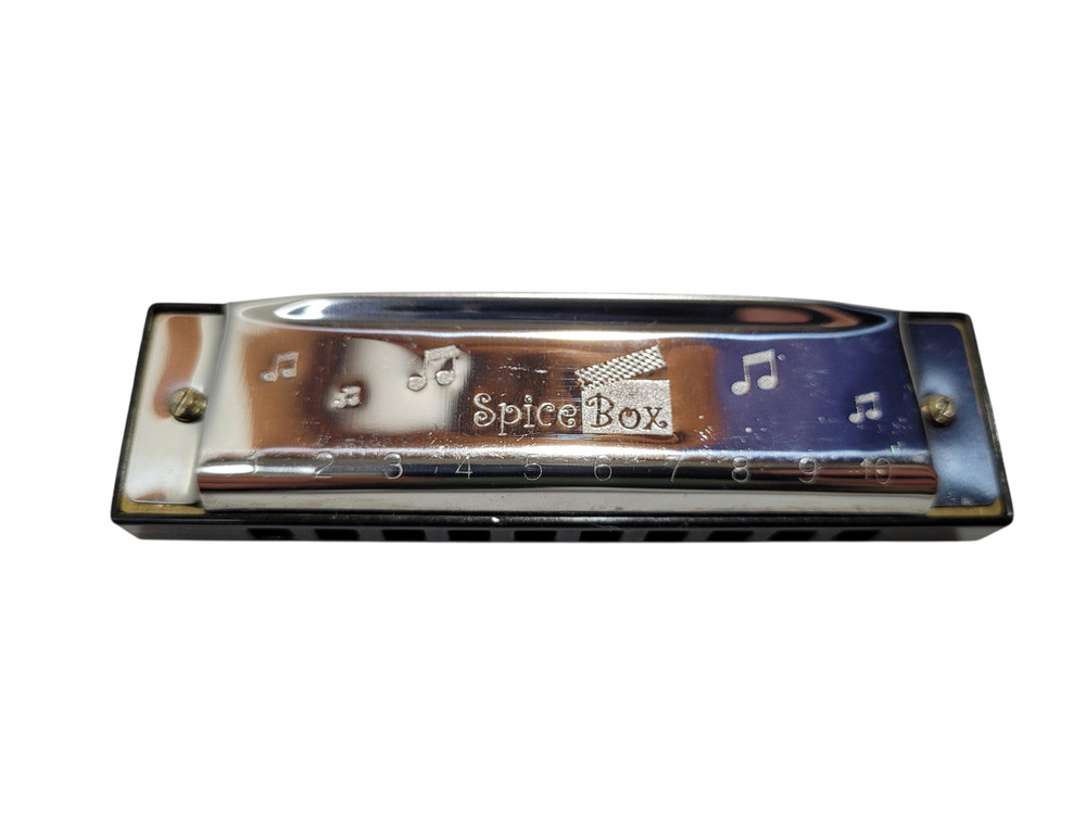 Spice Box Harmonica Key of CNo Case Beginner Silver Chrome Harmonica