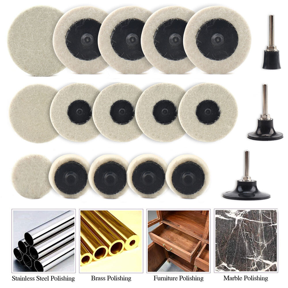1"2"3" Wool Felt Polishing Wheel Disc Die Grinder Sanding Pads R Type Roll Lock