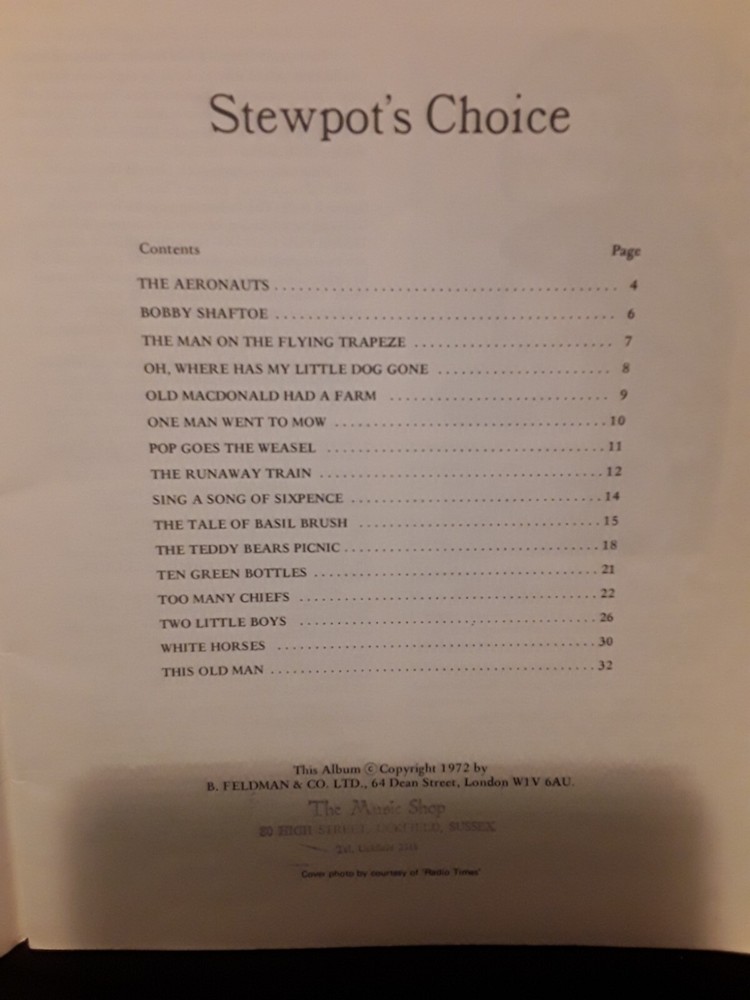 Stewpot's Choice - Songbook