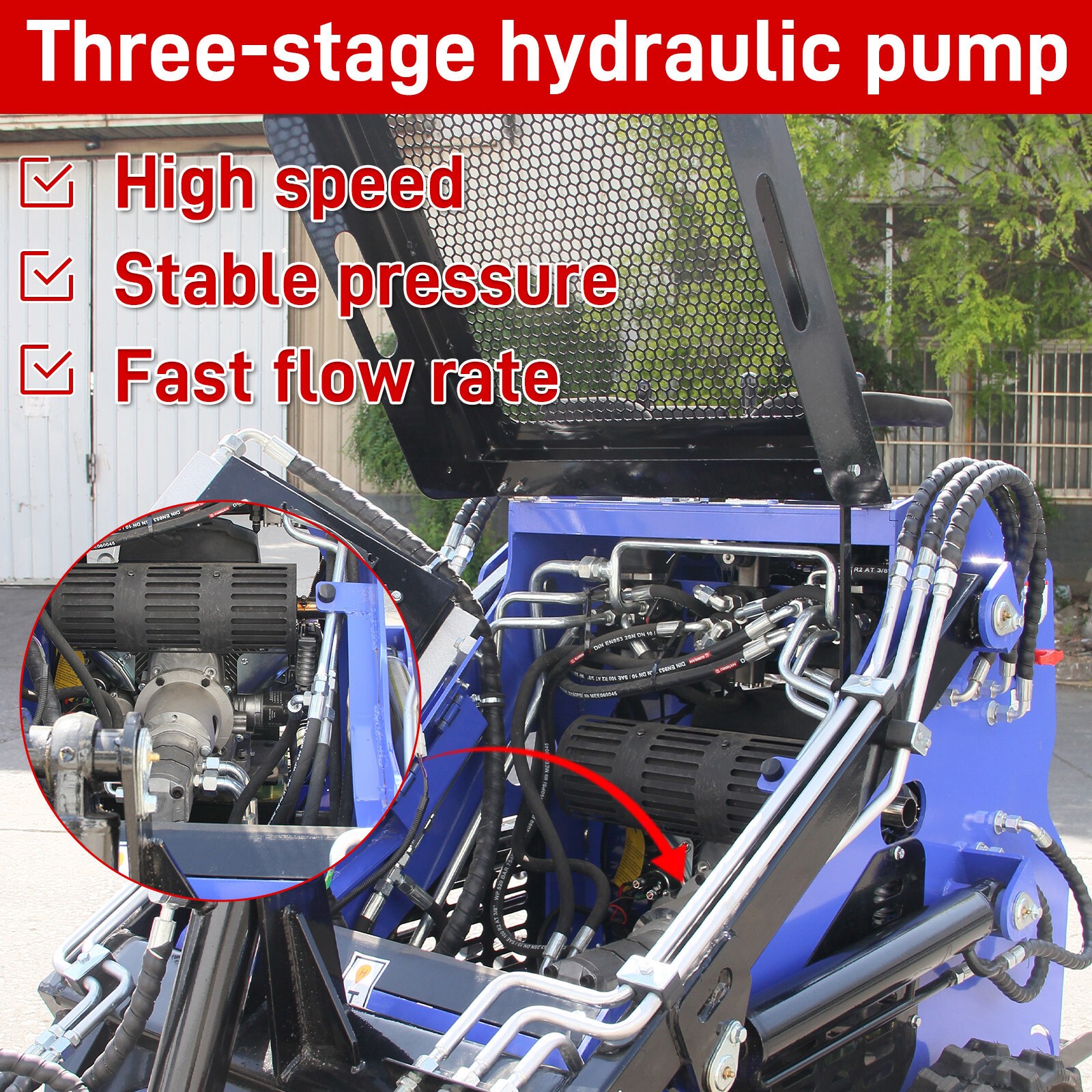 22HP Mini Skid Steer Loader Upgraded 2-Cylinder Gas Engine Free Shipping