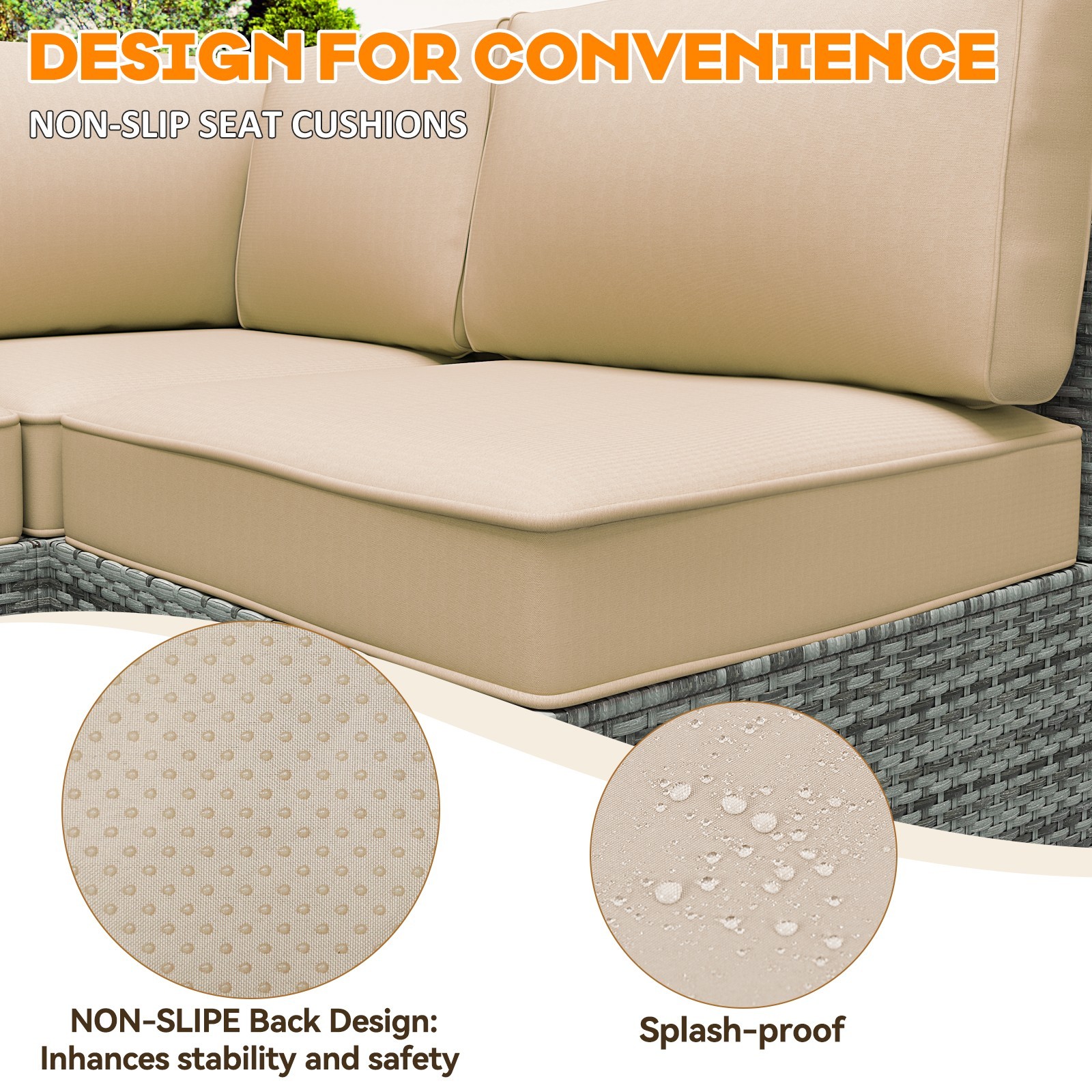 Outdoor Cushions Set Of 14 For 7 Pieces Sectional Rattan Conversation Sets