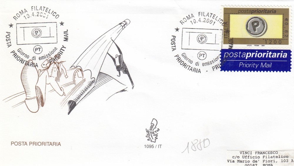 10/ 4/2001-1 FDC "PRIORITY POST" (L1880)