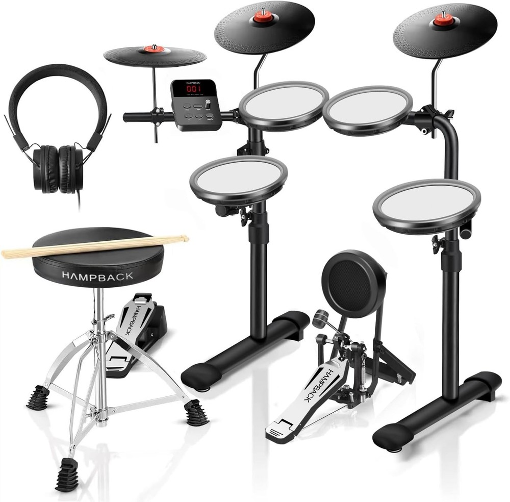 Second-Hand Electric Drum Set, USB MIDI, Throne Sticks Headphone, B