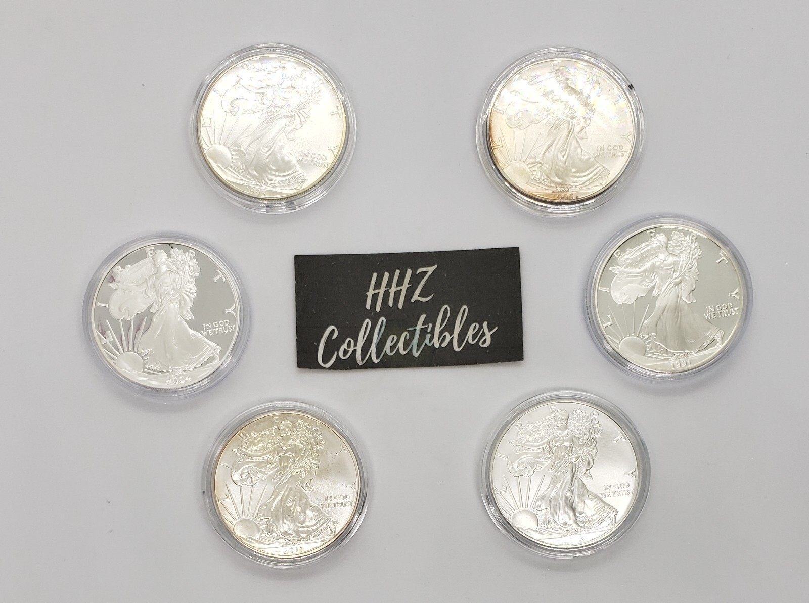 10 Pack 1.6 Inch 41mm Coin Capsule Holders w/Tube For US 1 Oz Silver Eagle