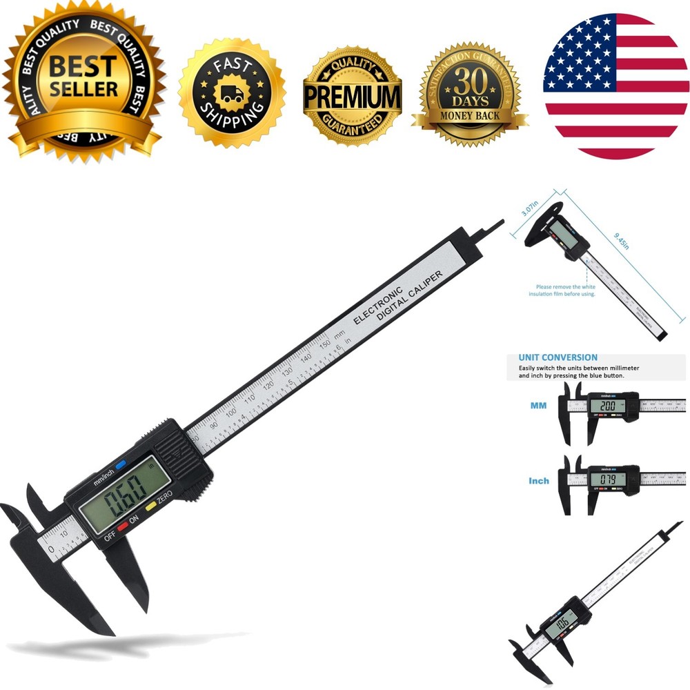 Versatile Digital Caliper 0-6" for Precision Measurement & Quick Unit Conversion