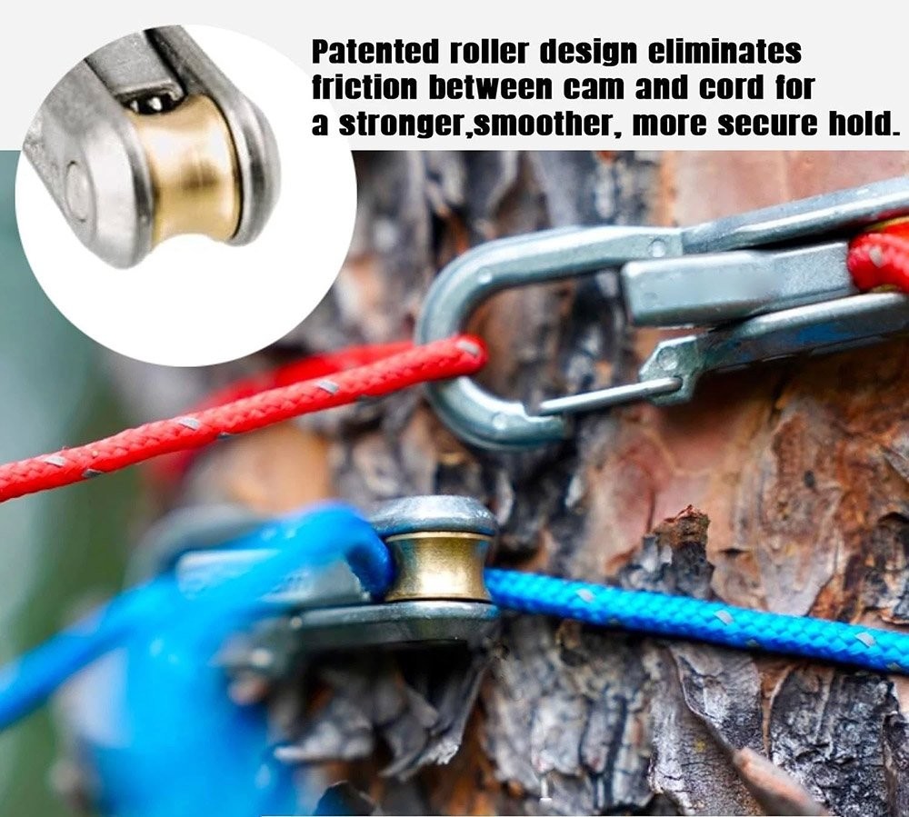 Outdoor Tensioner with Rope Roller Paracord–Cinching Tool for Camping, Hiking CW
