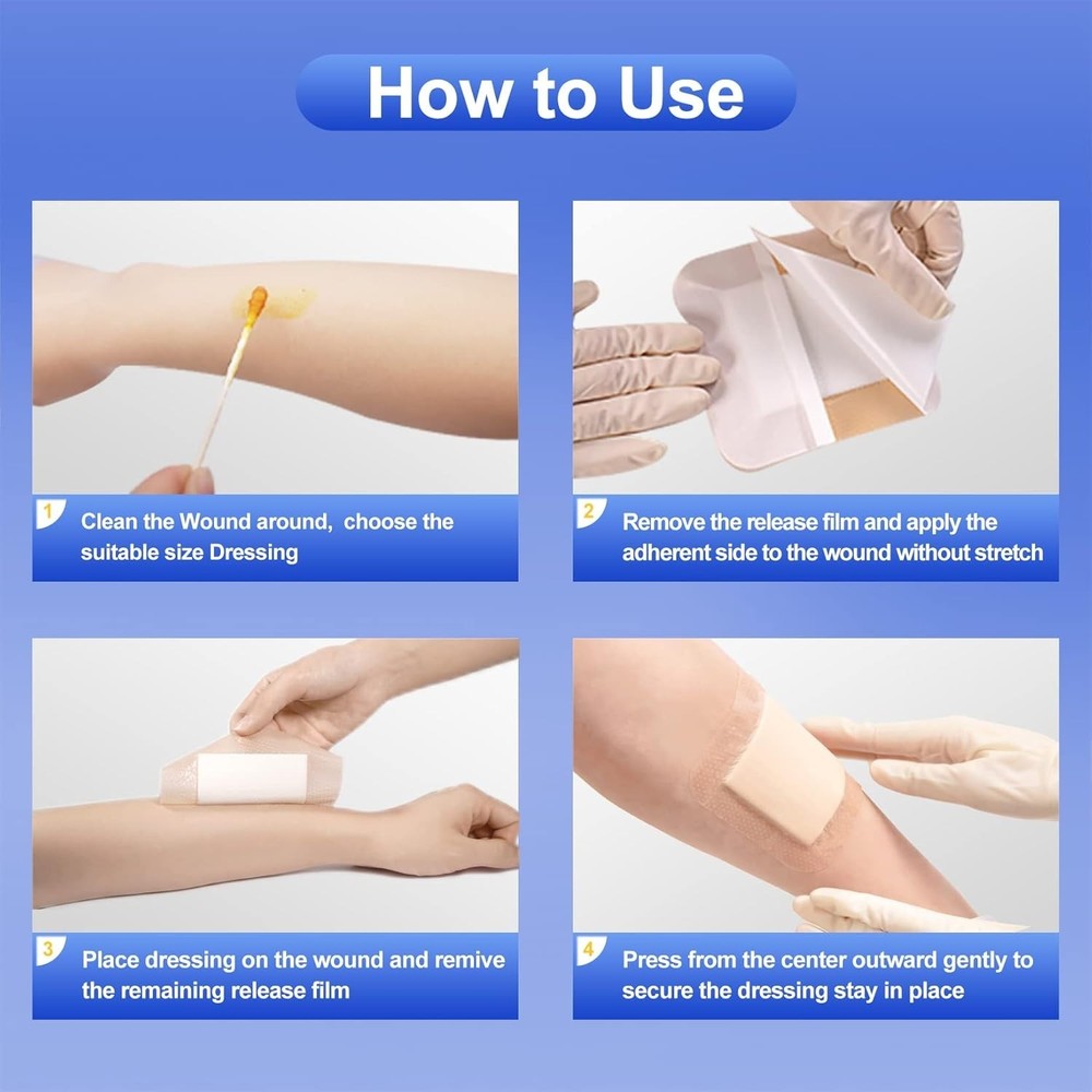 Large Silicone Dressing for Post-Surgery Care - 10 Pack