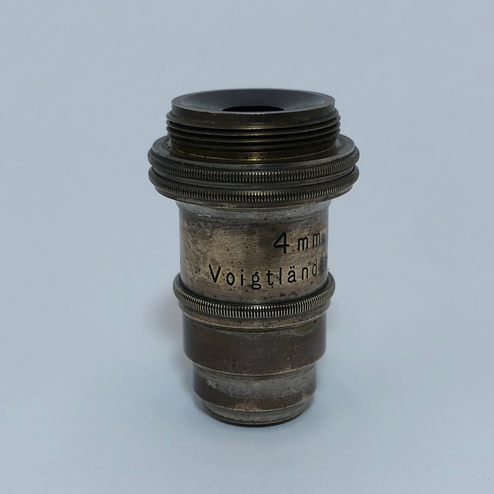 Vintage VOIGTLANDER MICROSCOPE LENS Brass Objective Lens 4mm