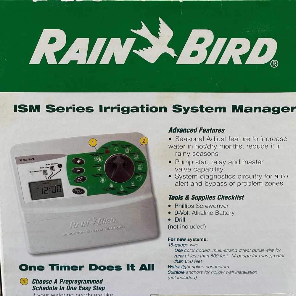 Rain Bird ISM-9 Sprinkler Timer Controller 9-Zone Indoor Irrigation System