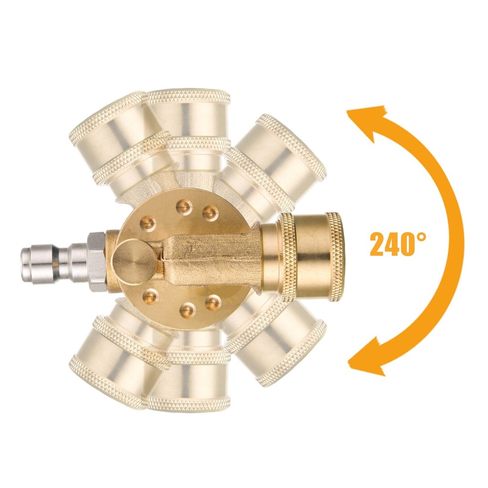 Pressure Washer Pivoting Coupler, 1/4” Quick Connect Gutter Cleaner Attachmen...