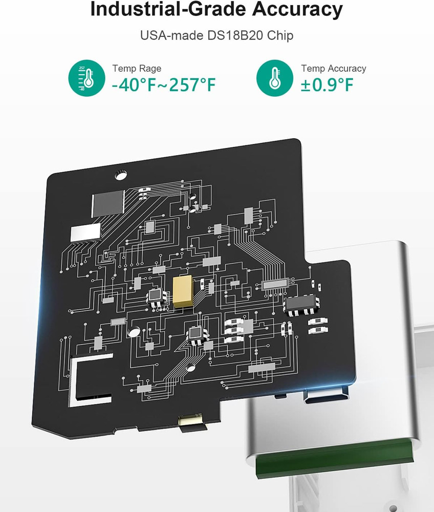 MOCREO Temperature Sensor with Waterproof External Probe, for Freezer with App A