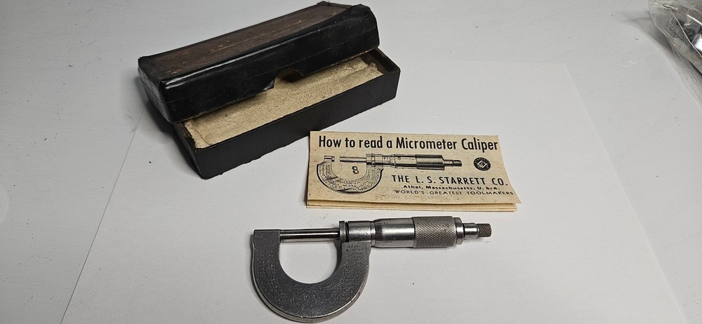 L S. Starrett Outside Micrometer Caliper No 3 with Original Paperwork