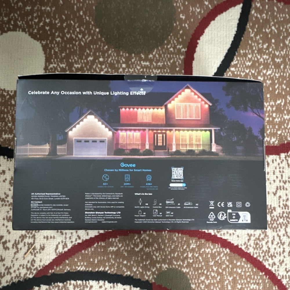 Govee Permanent Outdoor Lights Elite 100ft Wi-Fi Multicolor String Light