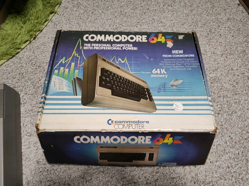 Commodore 64 With Floppy Disk Drive Attachment And Box Included