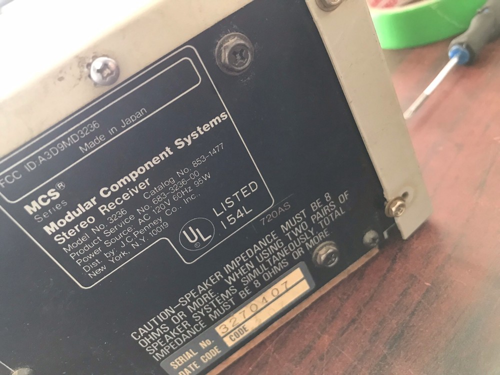 MCS Modular Component Systems 3236 Classic Stereo Receiver PLZ READ