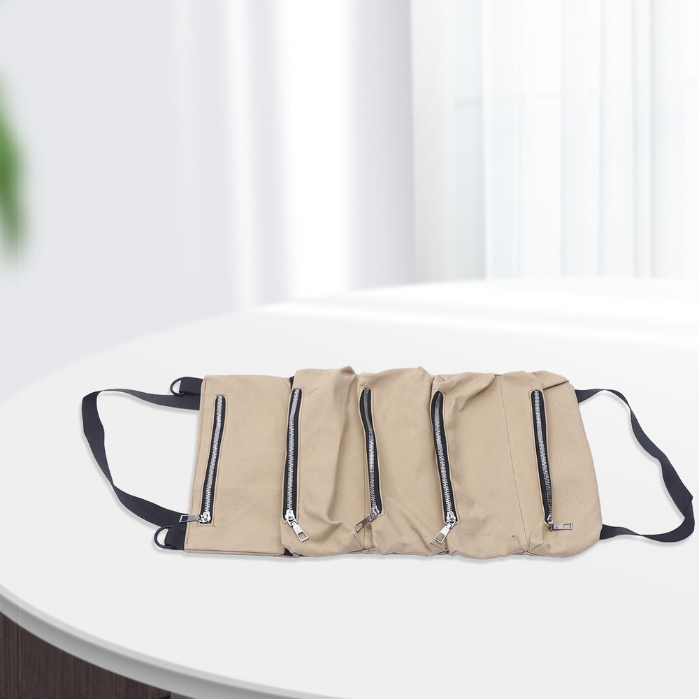 Multi-Purpose Roll Up Tool Bag - Durable Canvas Organizer with Pockets