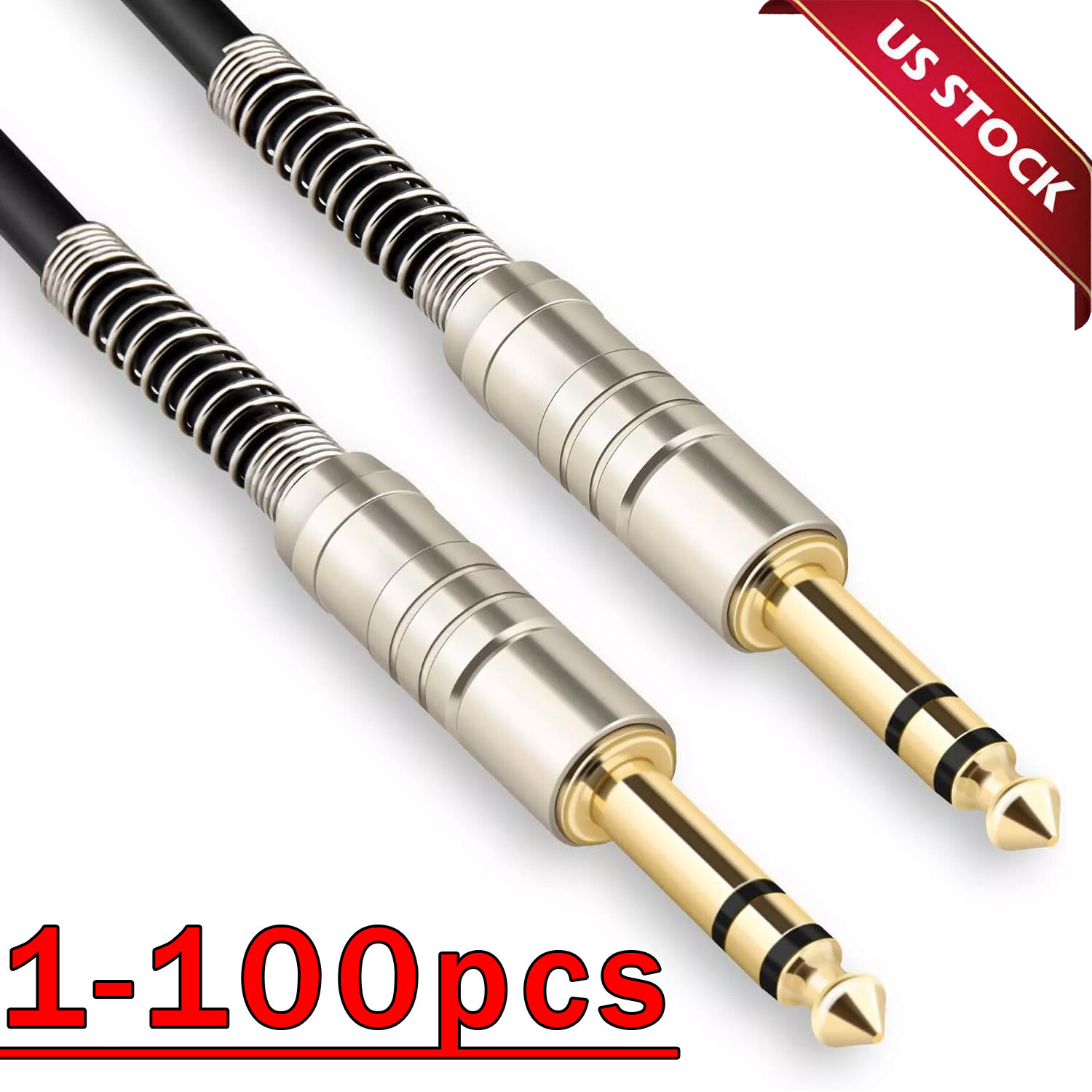 6ft NOISELESS Electric Guitar Bass Cable Pedal AMP Cord 1/4" USA KEYBOARD LOT