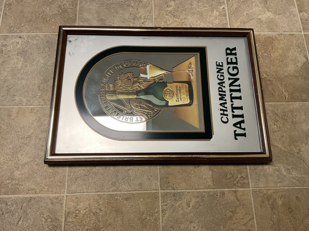 Champagne Taittinger Framed Mirror Advertisement
