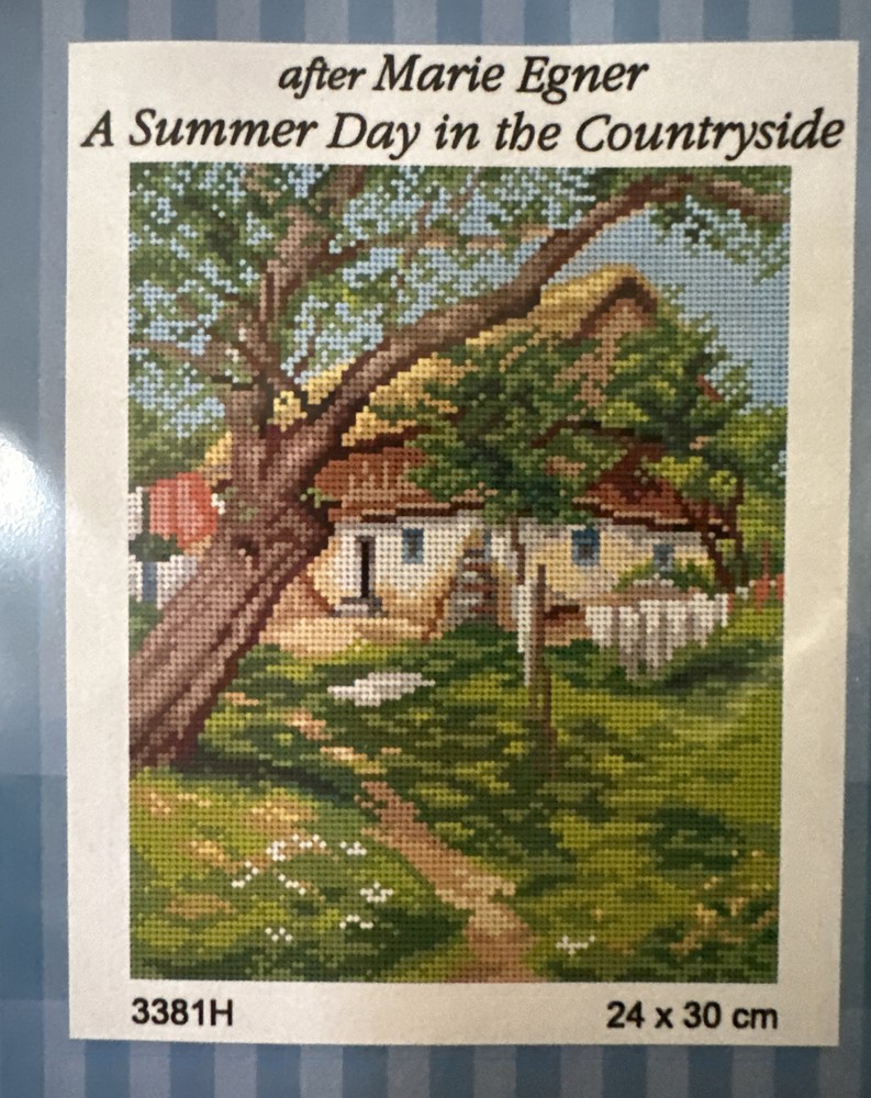 Printed needlepoint  tapestry Canvas Only Orchidea   24x30 cm Summer Day