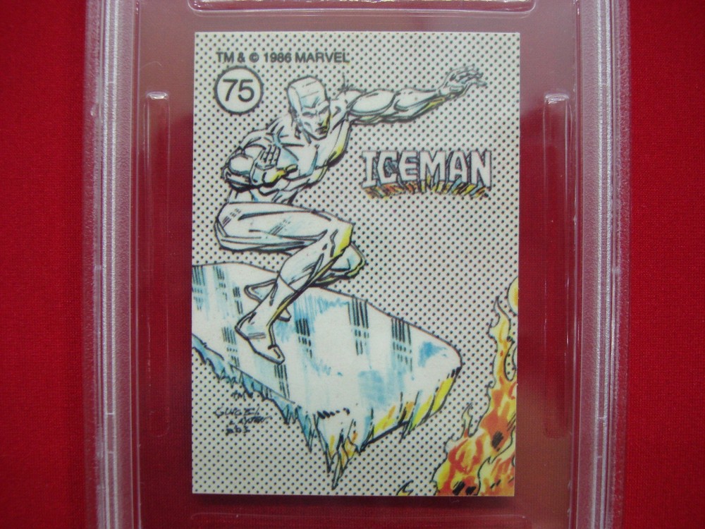 ICEMAN #75 1986 COMIC IMAGES MARVEL UNIVERSE STICKER PSA 8 ONLY ONE THIS GRADE