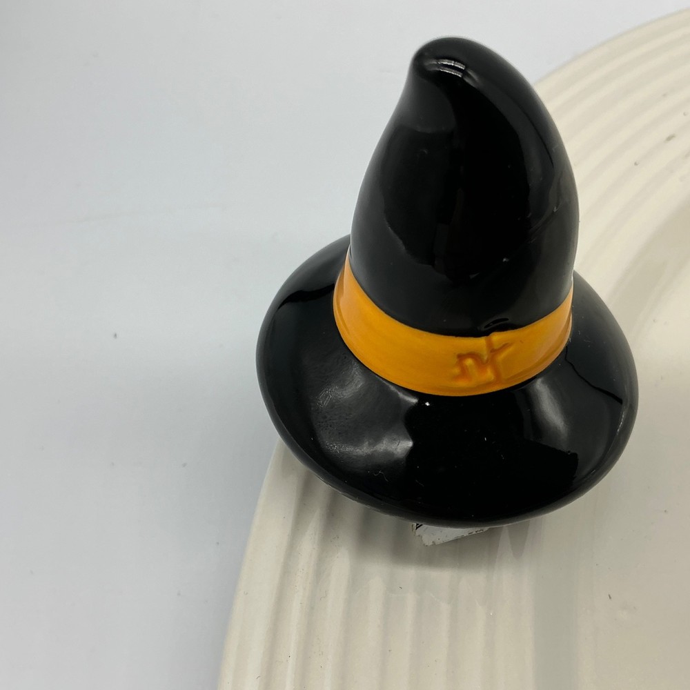 Nora Fleming mini Witchful Thinking Halloween black hat A68 initialed NF
