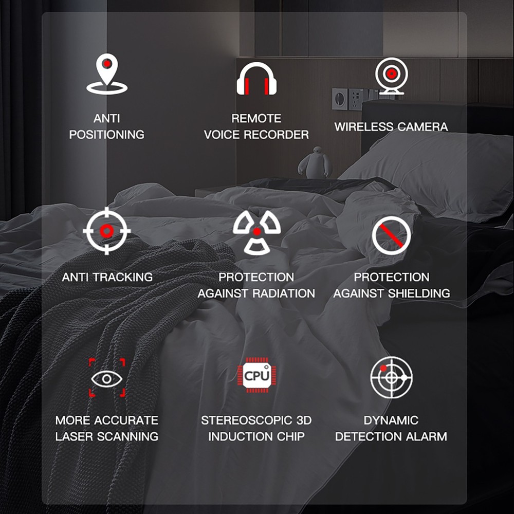 Anti-Spy Hidden Camera Wireless Detector Bug GPS Tracker Finder Scanner Device #