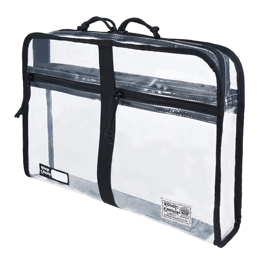 Rough Enough Plastic File Folder Clear Document Bag Organizer Art Portfolio C...