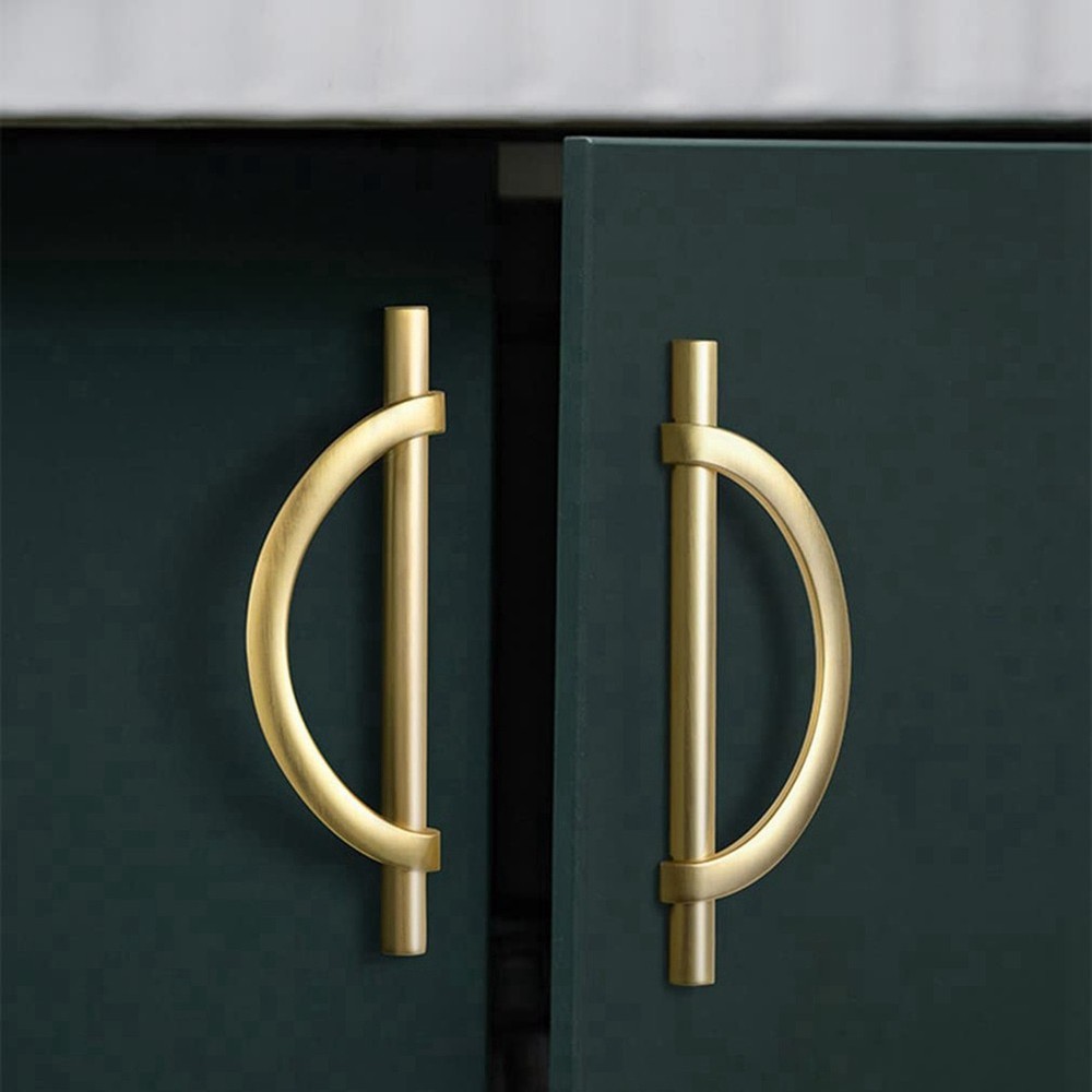 2Pcs Gold Cabinet Pulls Drawer Pulls Half Shape Cabinet Pulls Drawer7250