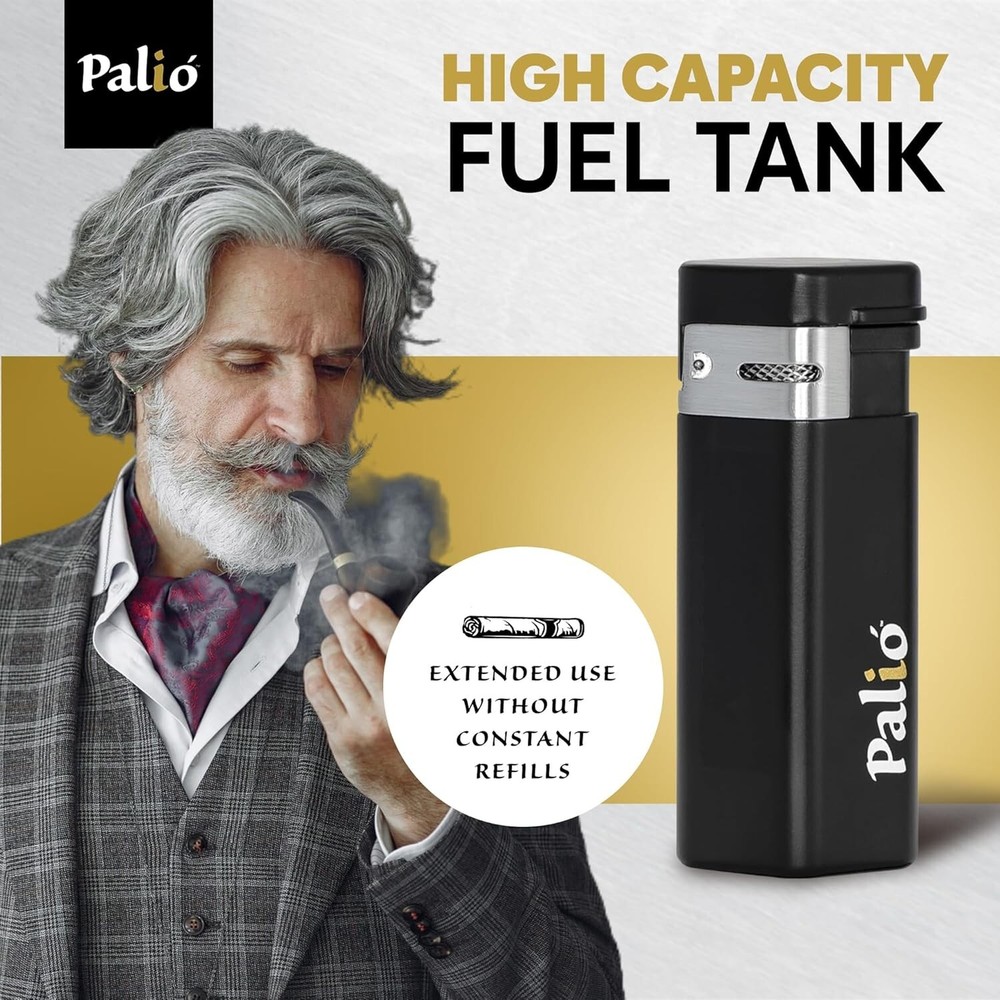 Palio Triple Torch Lighter, Triple Jet Flame Power, Black