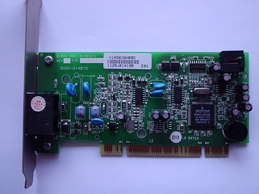 Broadcom BCM94212/U 56k V.92 Internal Data/Fax Modem PCI