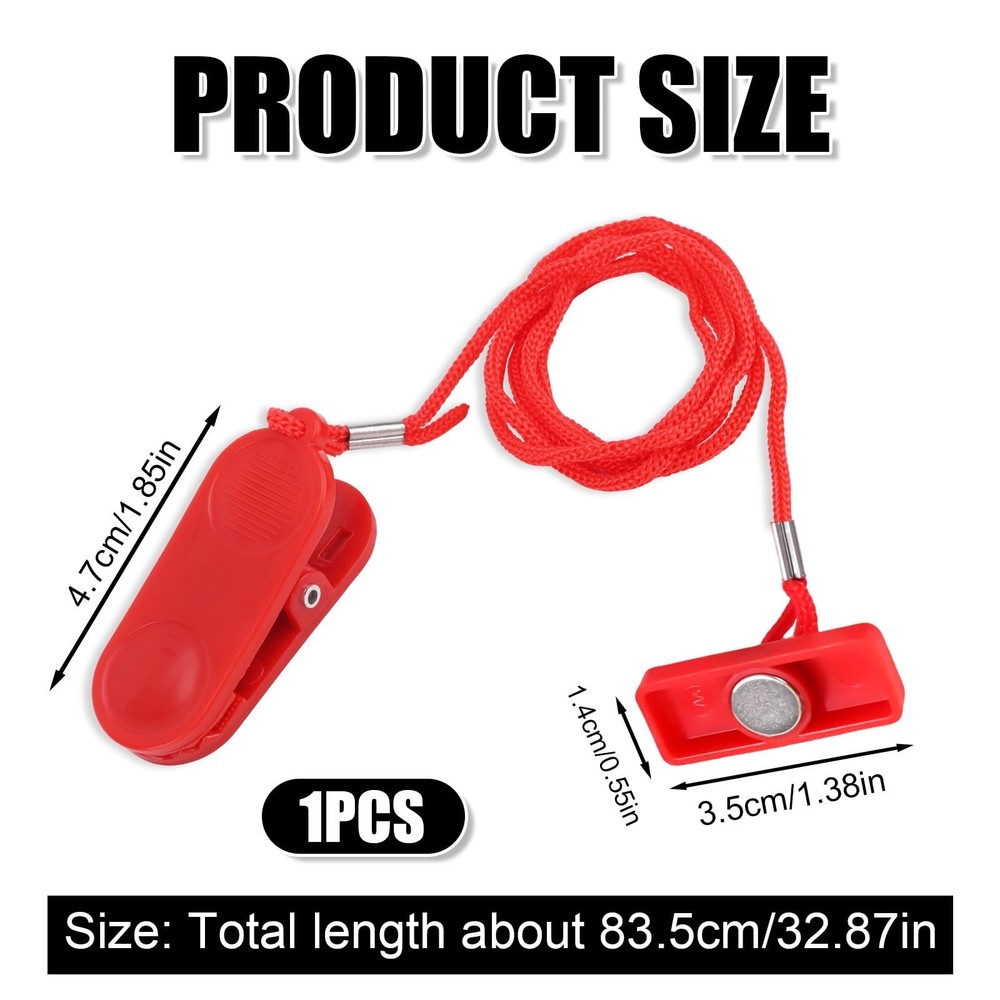 Treadmill Magnet Safety Key Replacement, Universal red