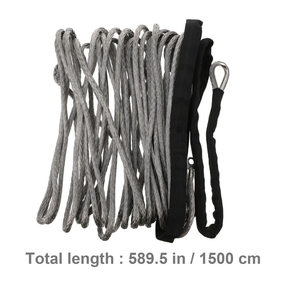 1/4"x50' 10000LBS Synthetic Winch Rope Line Recovery Cable 4WD ATV UTV w/ Sheath