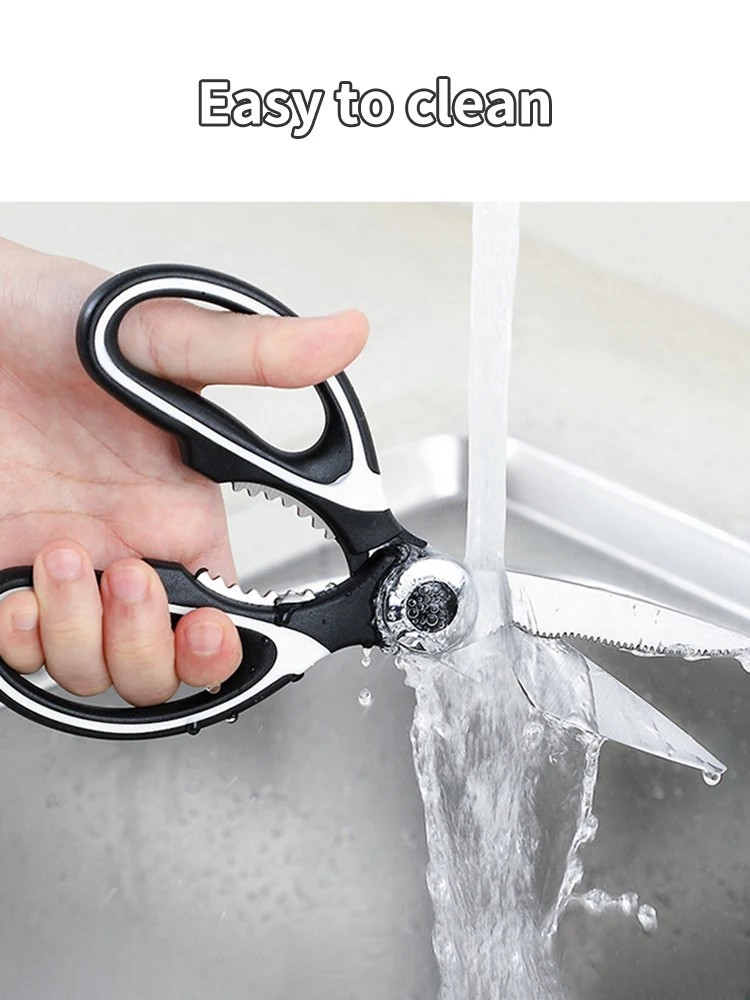 Multifunctional stainless kitchen scissors for fish, veggies, meat bones